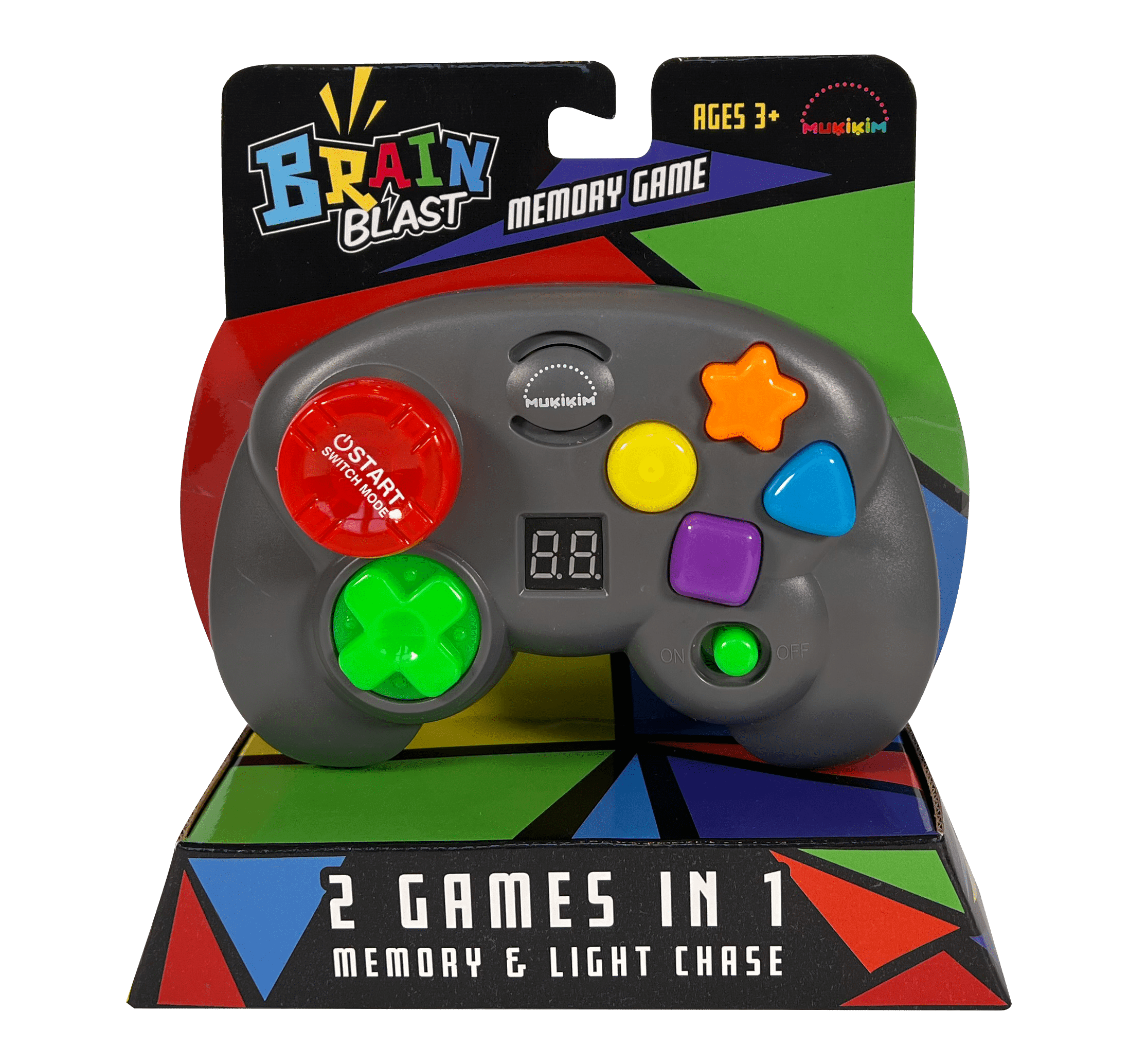 Brain Blast - Memory & Light Chase 2 Games In 1. Exciting & Unique Electronic Handheld Game For Kids Ages 3+. Challenge Yourself To Repeat The Patterns & Advance To Higher Levels!