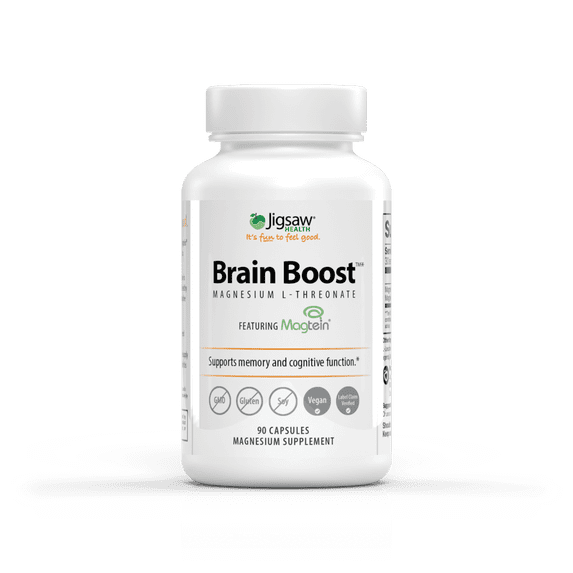Jigsaw Health Brain Boost | Clinically Tested Magnesium L-Threonate Capsules for Cognitive Support, 90 Count