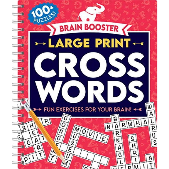 Pre-Owned Brain Boosters - Large Print Crosswords (Spiral-bound) 1628859253 9781628859256