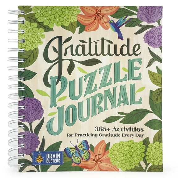 Brain Busters Gratitude Puzzle Journal: 365+ Activities for Practicing Gratitude Every Day, (Spiral-Bound)