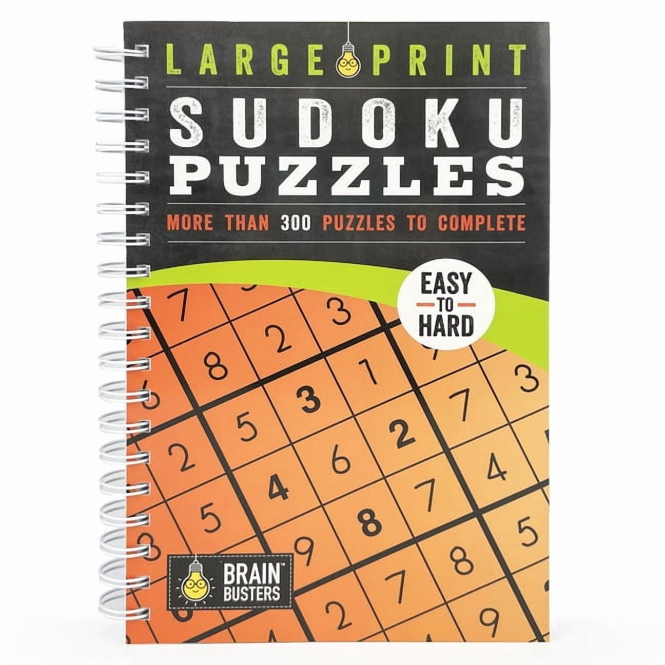 Parragon Large Print Sudoku Puzzles Spiral-Bound, Over 200