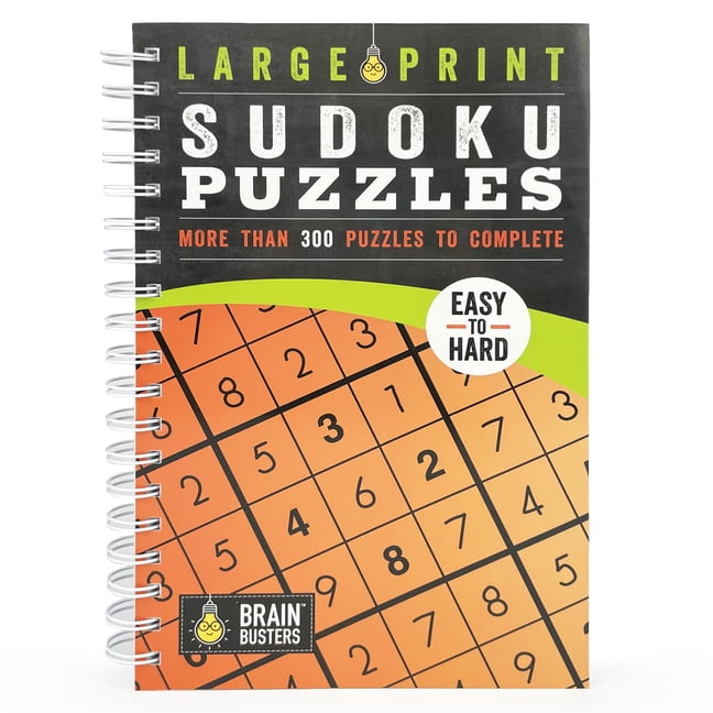 Brain Busters Large Print Sudoku Puzzles Orange, (Spiral-Bound ...
