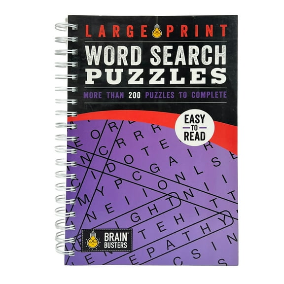 Brain Busters: Large Print Word Search Puzzles Purple, Book 2 (Spiral-Bound)