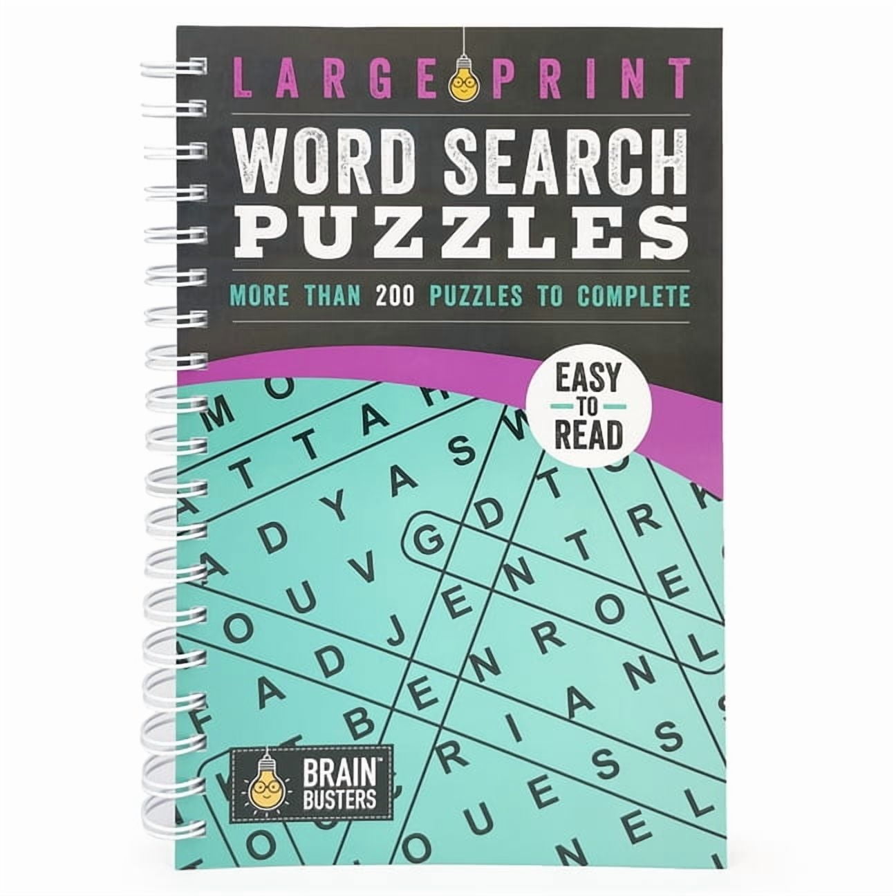 PARRAGON Brain Busters Large Print Word Search Puzzles Teal: More Than 200 Puzzles to Complete, (Spiral-Bound)