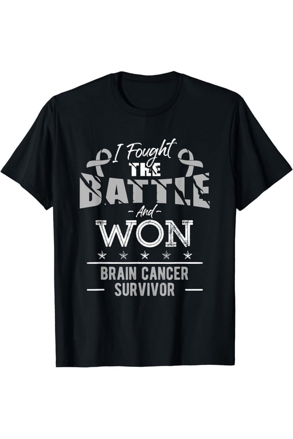 Brain Cancer Awareness Cancer Survivor Fighter T-Shirt mens t shirt,black,women,funny,misfits,men,journey