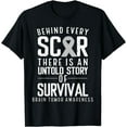 thumbnail image 1 of Brain Cancer Awareness Survivor Grey Ribbon Brain Tumor T-Shirt, 1 of 4