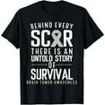 thumbnail image 1 of Brain Cancer Awareness Survivor Grey Ribbon Brain Tumor T-Shirt, 1 of 5