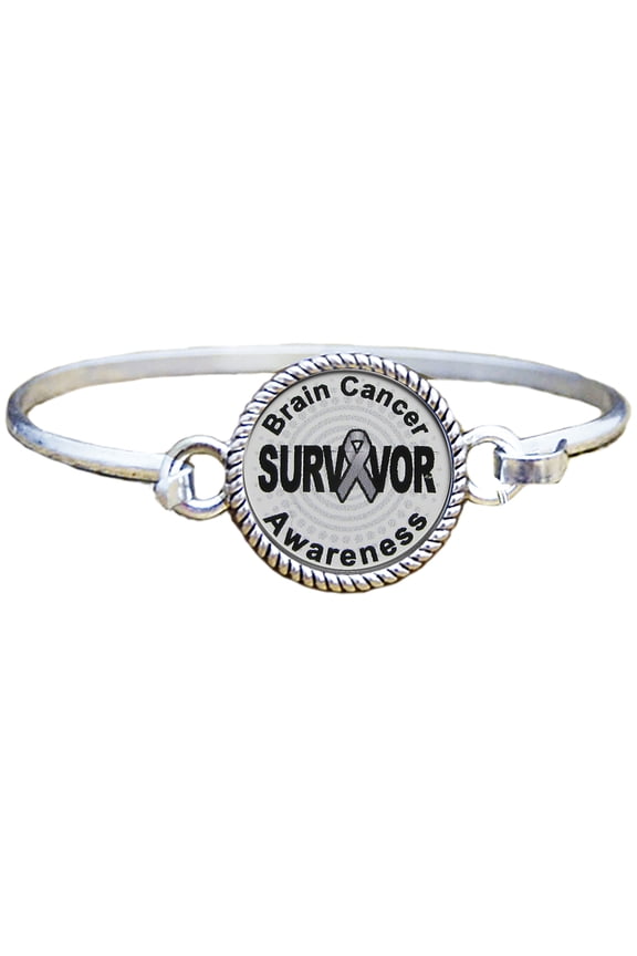 Brain Cancer Awareness Survivor Silver Plated Bracelet Jewelry