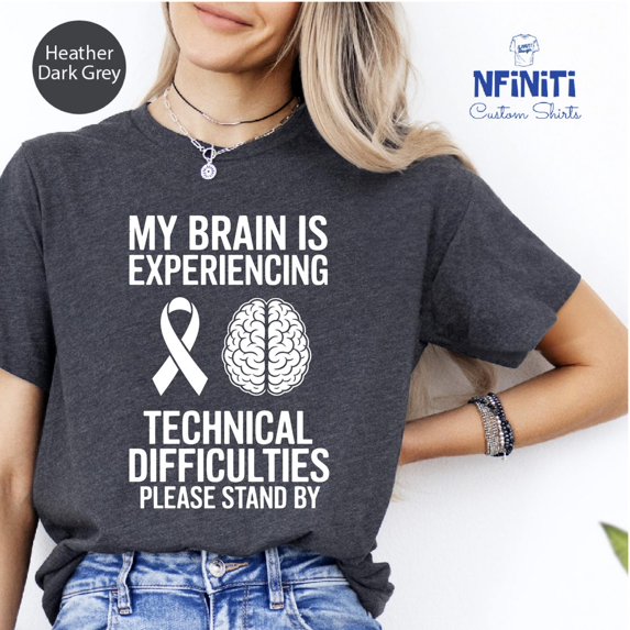 Brain Cancer Awareness T-Shirt, Brain Tumor Support Tee All Size S-5Xl