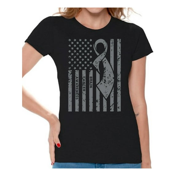 Brain Cancer Awareness T-shirt Top Cancer t shirt cancer awareness t shirt faith love hope fight believe support survive survivor gifts tackle for my mom dad grandpa grandma special for men for women