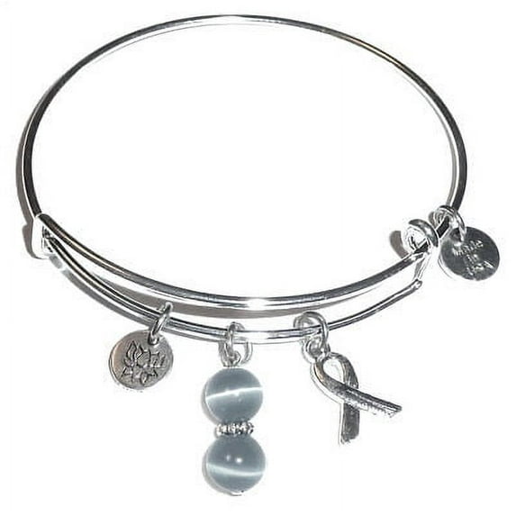 Brain Cancer Bracelet by Hidden Hollow Beads Expandable Charm Bangle Bracelets â?? Cancer Awareness Bracelet
