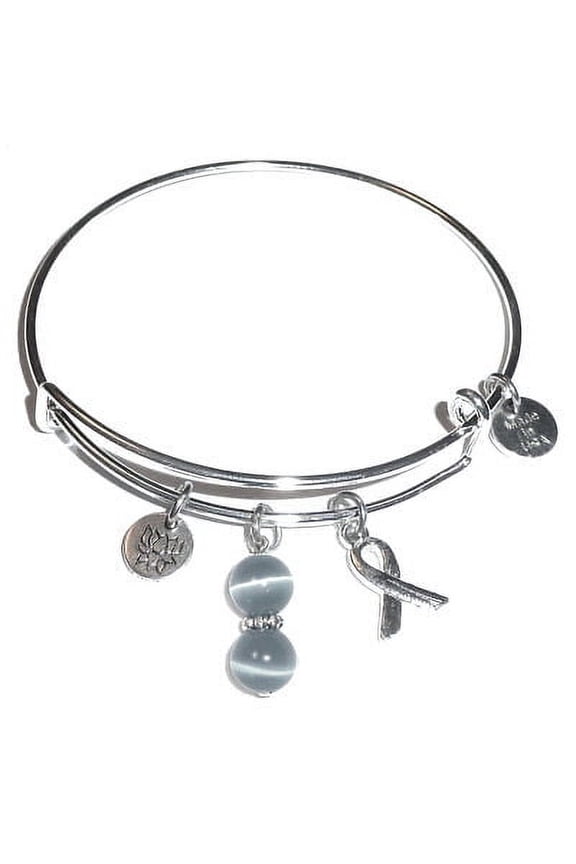 Brain Cancer Bracelet by Hidden Hollow Beads Expandable Charm Bangle Bracelets â?? Cancer Awareness Bracelet