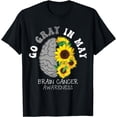 thumbnail image 1 of Brain Cancer Tumor Awareness Go Gray In May Sunflower T-Shirt, 1 of 4