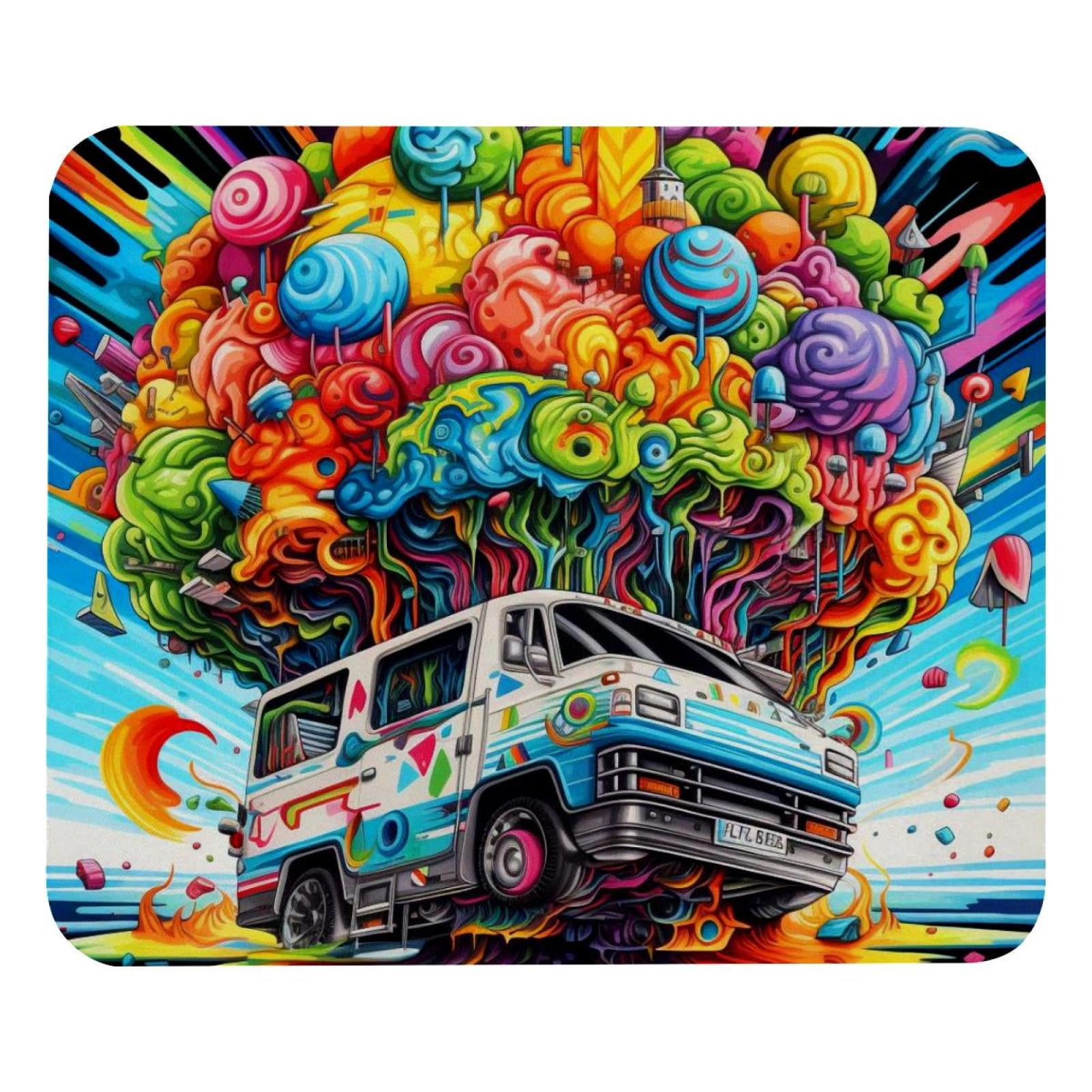 Brain Car Pattern Mousepad Square Thickness 2mm Desk Mat Office Home ...