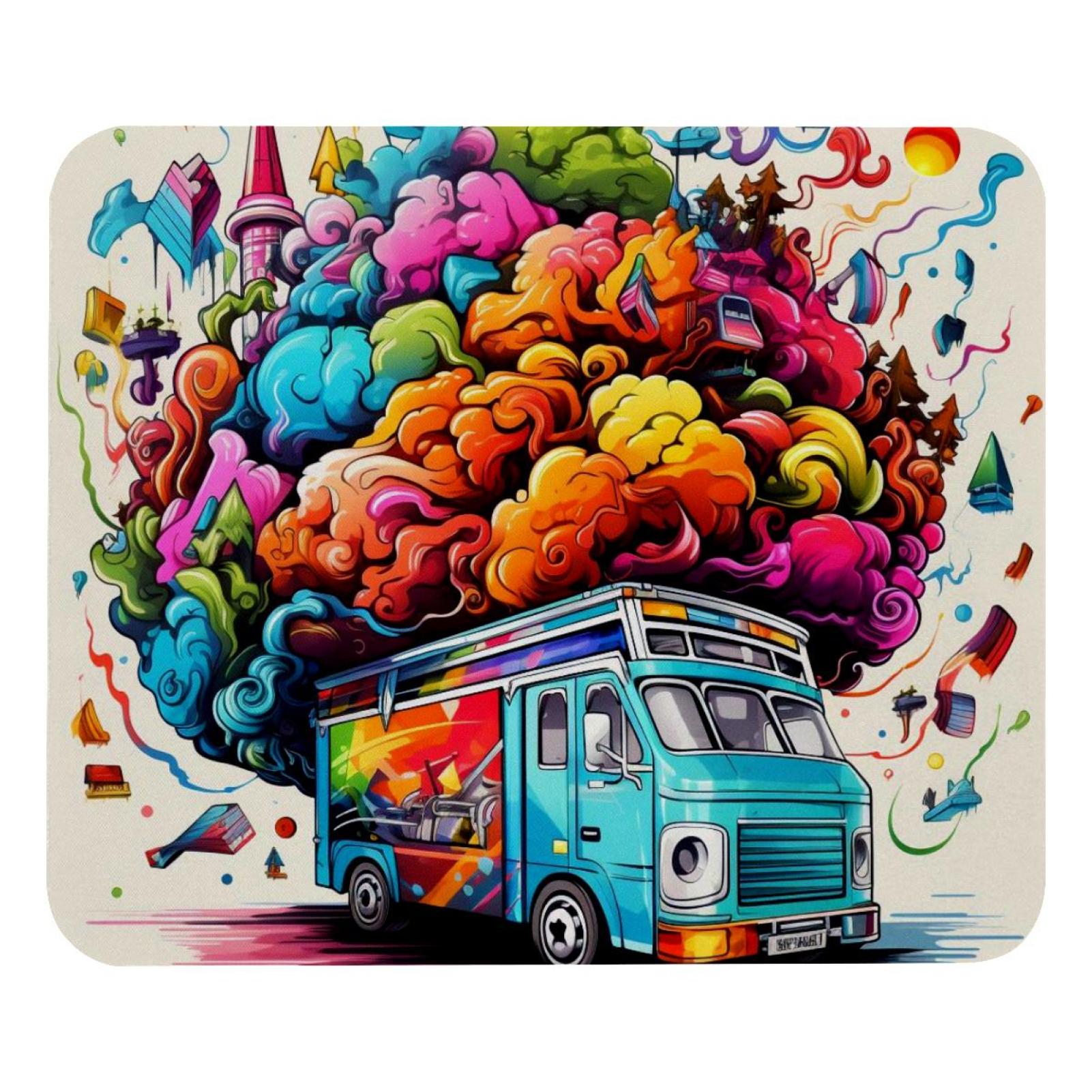 Brain Car Pattern Mousepad Square Thickness 2mm Desk Mat Office Home ...
