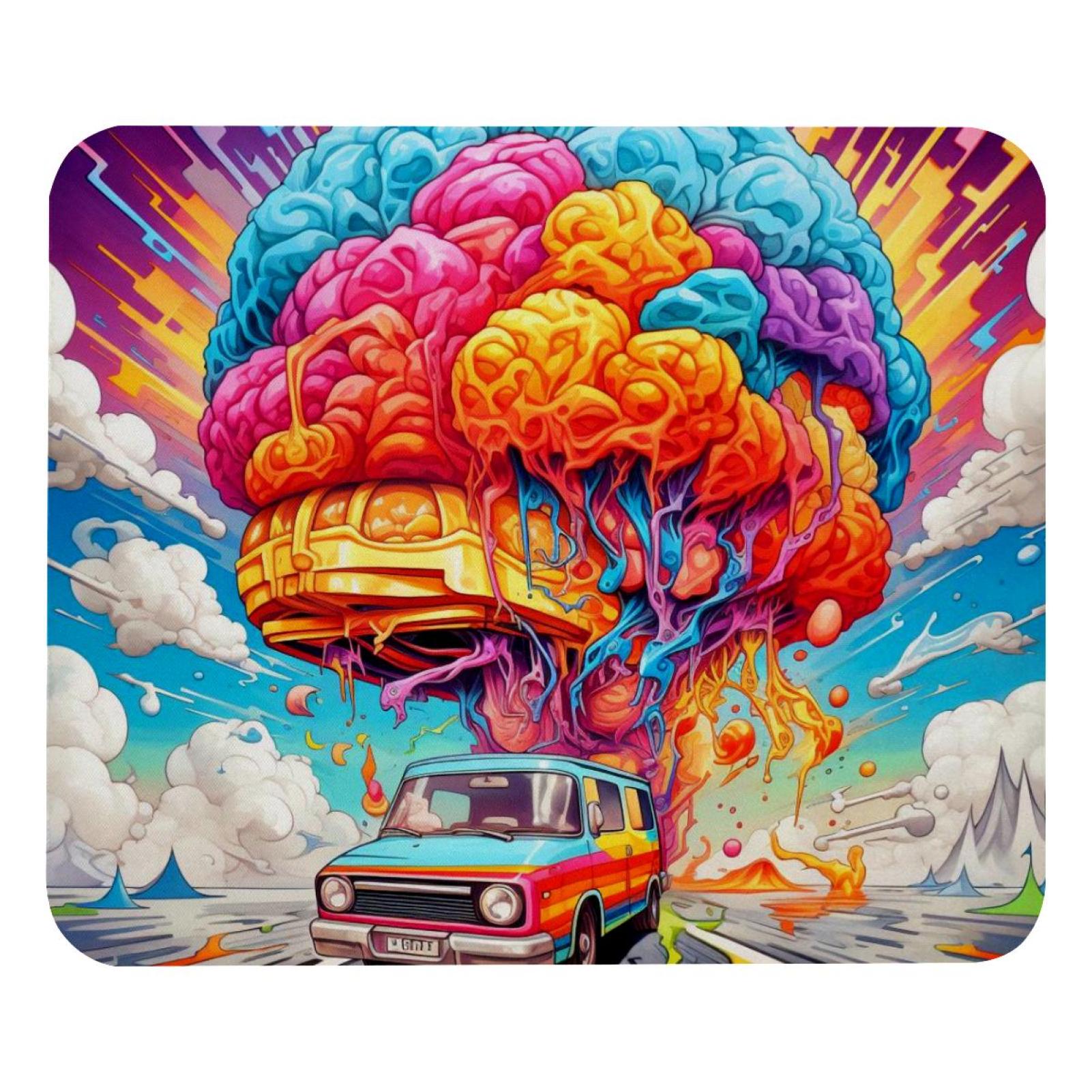 Brain Car Pattern Mousepad Square Thickness 2mm Desk Mat Office Home ...