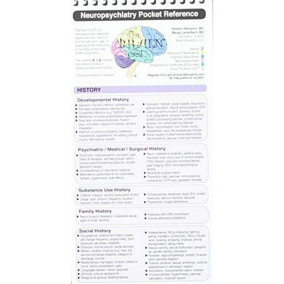 Brain Card: Neuropsychiatry Pocket Reference