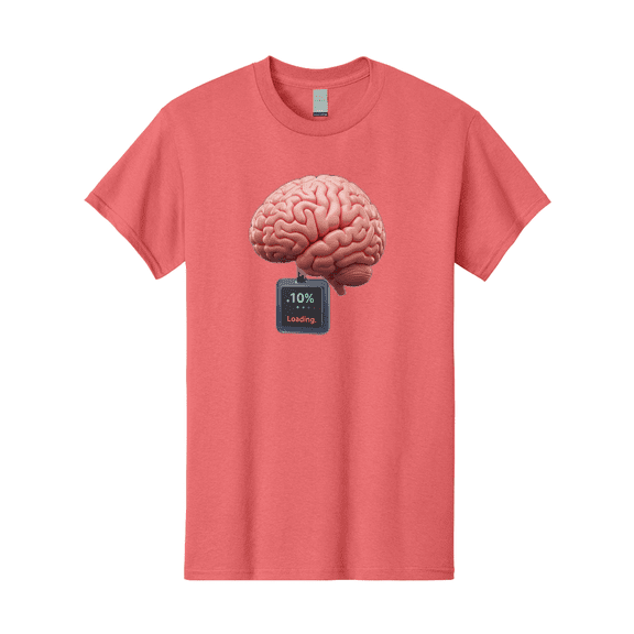 Brain-Charging Mens Graphic Tee, 100% Cotton, Casual Summer Wear BAA206