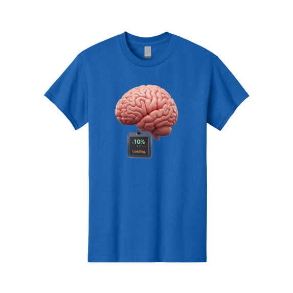 Brain-Charging Mens Graphic Tee, 100% Cotton, Casual Summer Wear BAA206