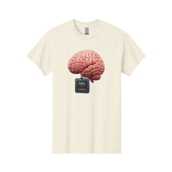 Brain-Charging Mens Graphic Tee, 100% Cotton, Casual Summer Wear BAA206