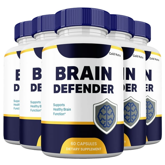 Brain Defender Capsules, Advanced Maximum Strength Pills Cognitive and Brain, BrainDefender Supplement for Nerve Health (5 Pack)