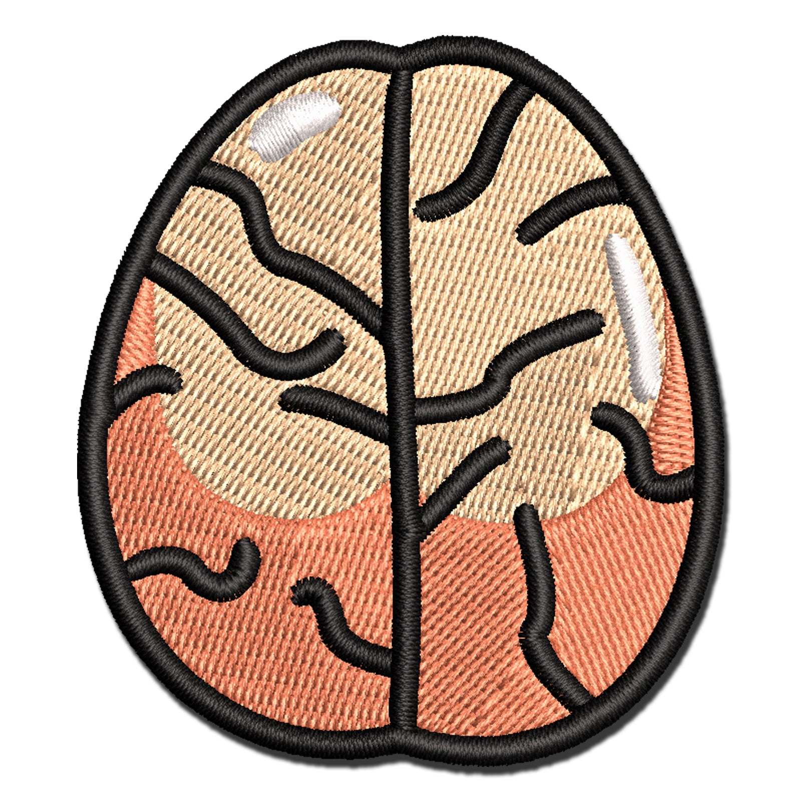 Brain Doodle Applique Multi-Color Embroidered Iron-On Patch - 2.0 Inch ...