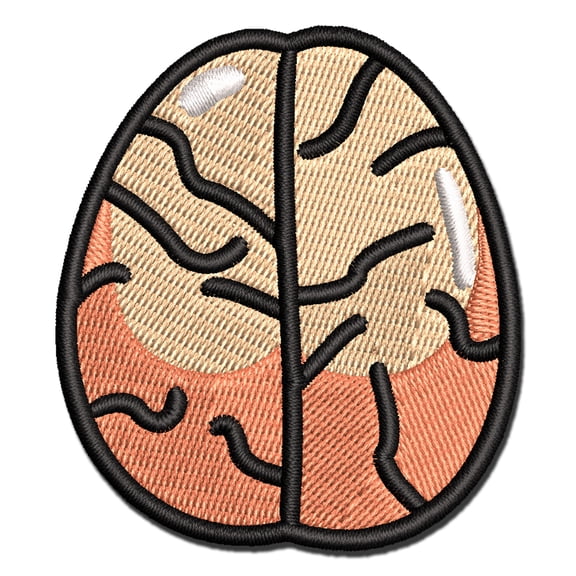 Brain Doodle Applique Multi-Color Embroidered Iron-On Patch - 2.0 Inch Mini