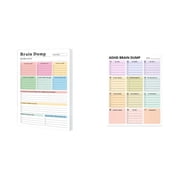 Brain Dump Variety Notepad Set, 1 Pack 25 Page Plus 1 Pack 50 Sheets Tear Off Adhd Brain Dump Notepad, ADHD Brain Dump Notepad For Home Office Student Creator
