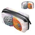 thumbnail image 1 of Brain Electronic Travel Case Organizer USB Case Charger Phone Case Cable Organizer, Oxford Fabric Waterproof Portable Digital Storage Bag for Cables, Chargers, Phones - 5.9x9.44x3.14 in, 1 of 6