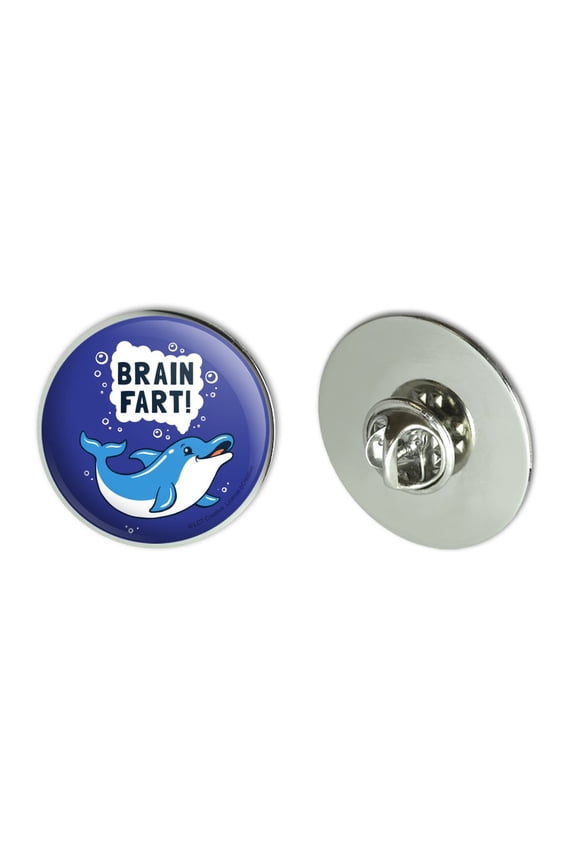 Brain Fart Dolphin Funny Humor Metal 1.1" Tie Tack Hat Lapel Pin Pinback