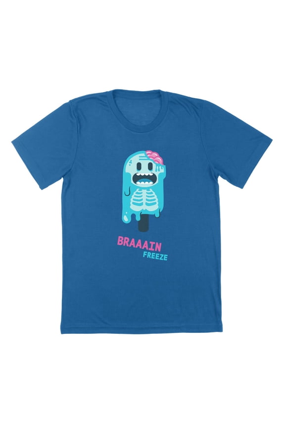 Brain Freeze Text Humor Graphic Royal Mens T-Shirt