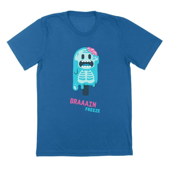 Brain Freeze Text Humor Graphic Royal Mens T-Shirt