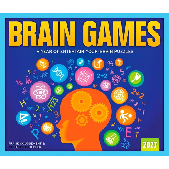 Brain Games | 2027 6x5" Desktop Box Calendar | New Page Every Day | Cal Ink