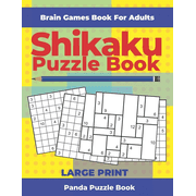 Brain Games Book For Adults - Shikaku Puzzle Book - Large Print 200 Mind Teaser Puzzles For Adults, Paperback