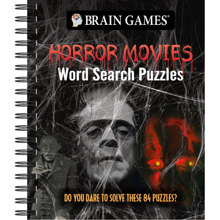 Brain Games - Horror Movies Word Search Puzzles, Spiral-Bound
