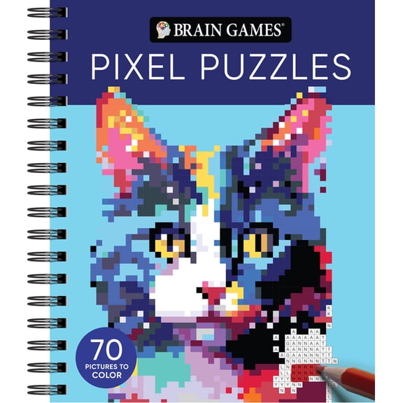 Brain Games Brain Games - Pixel Puzzles: 70 Pictures to Color, (Spiral-Bound)