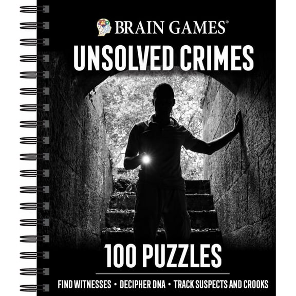 Brain Games Brain Games - Unsolved Crimes: 100 Puzzles, (Spiral-Bound)