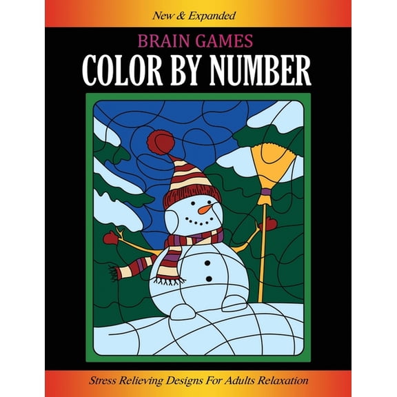 Brain Games Color By Number: Stress Relieving Designs for Adults Relaxation Easy Coloring Book of Flowers, Gardens, Anim, (Paperback)