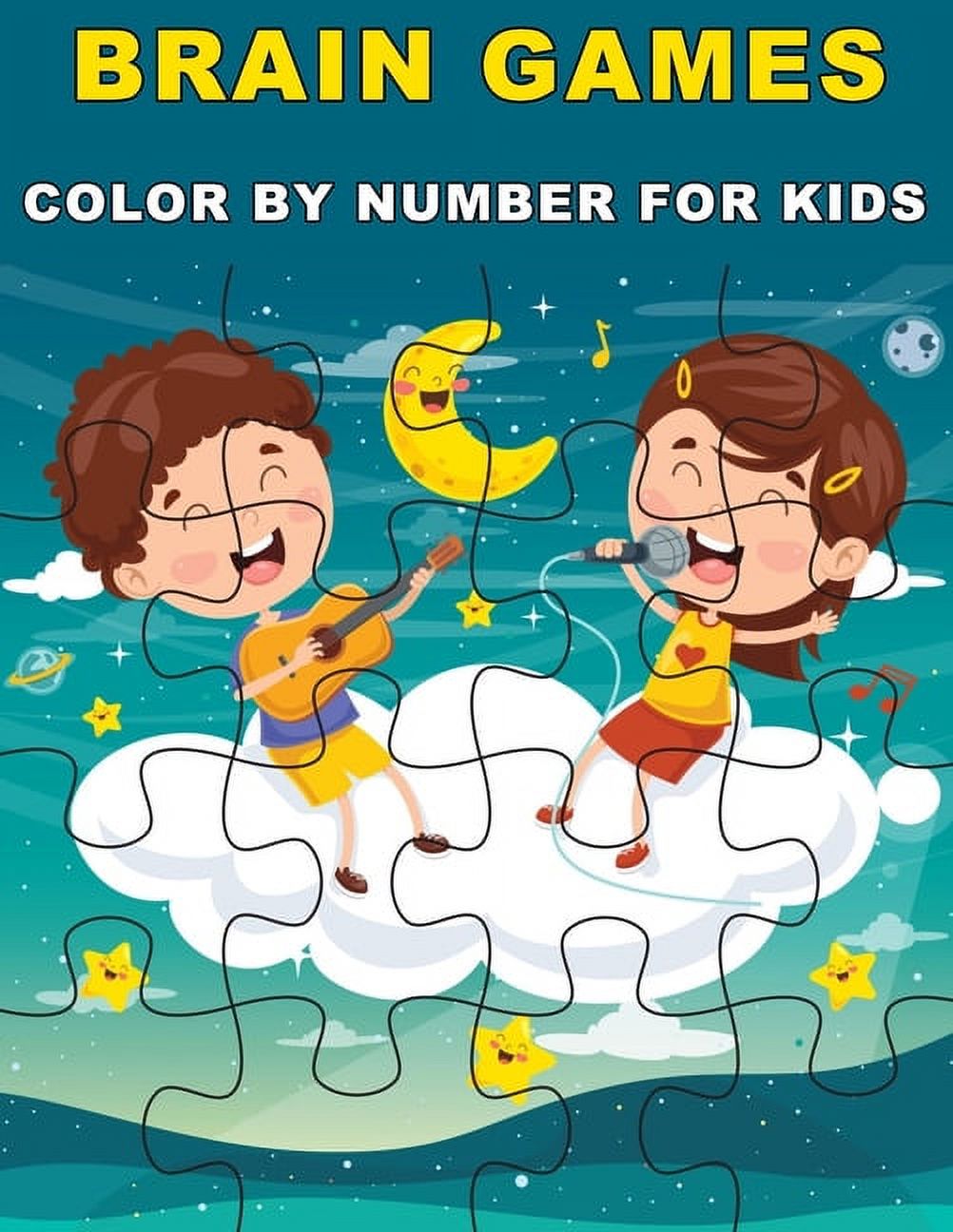 Brain Games Color by Number for Kids Activity Puzzle Coloring Books