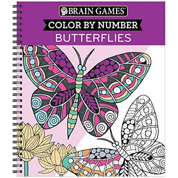 Pre-Owned Brain Games - Color by Number: Butterflies Paperback