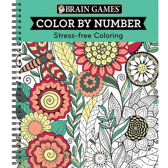 Brain Games Color by Number: Stress-Free Coloring (Spiral Bound)