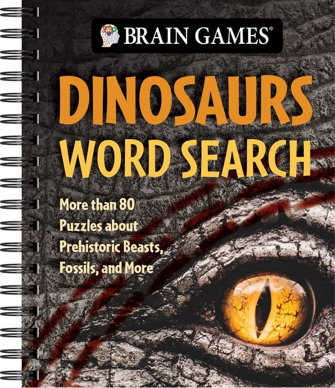 Brain Games - Dinosaurs Word Search: More Than 80 Puzzles about Prehistoric Beasts, Fossils, and More, (Spiral-Bound)