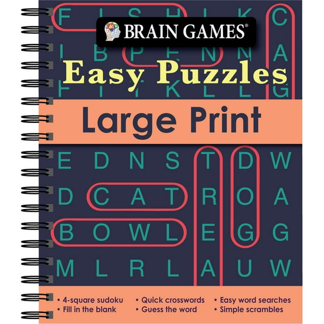 Brain Games - Easy Puzzles - Large Print - Walmart.com