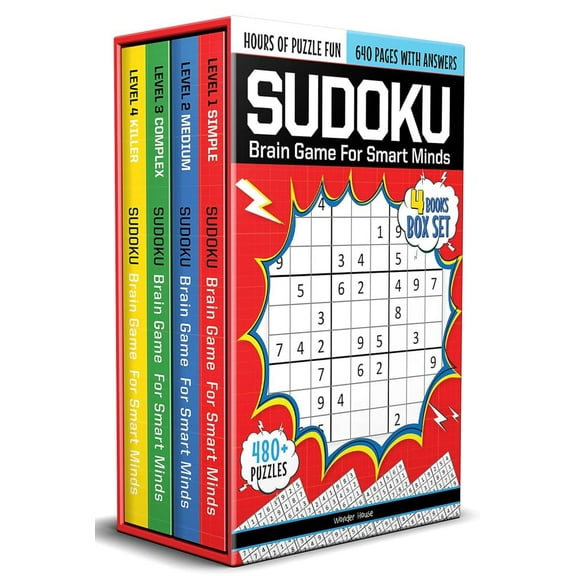 Brain Games For Smart Minds: Sudoku - Brain Booster Puzzles for Kids : Box Set Of 4 Books (Levels 1-4) (Paperback)