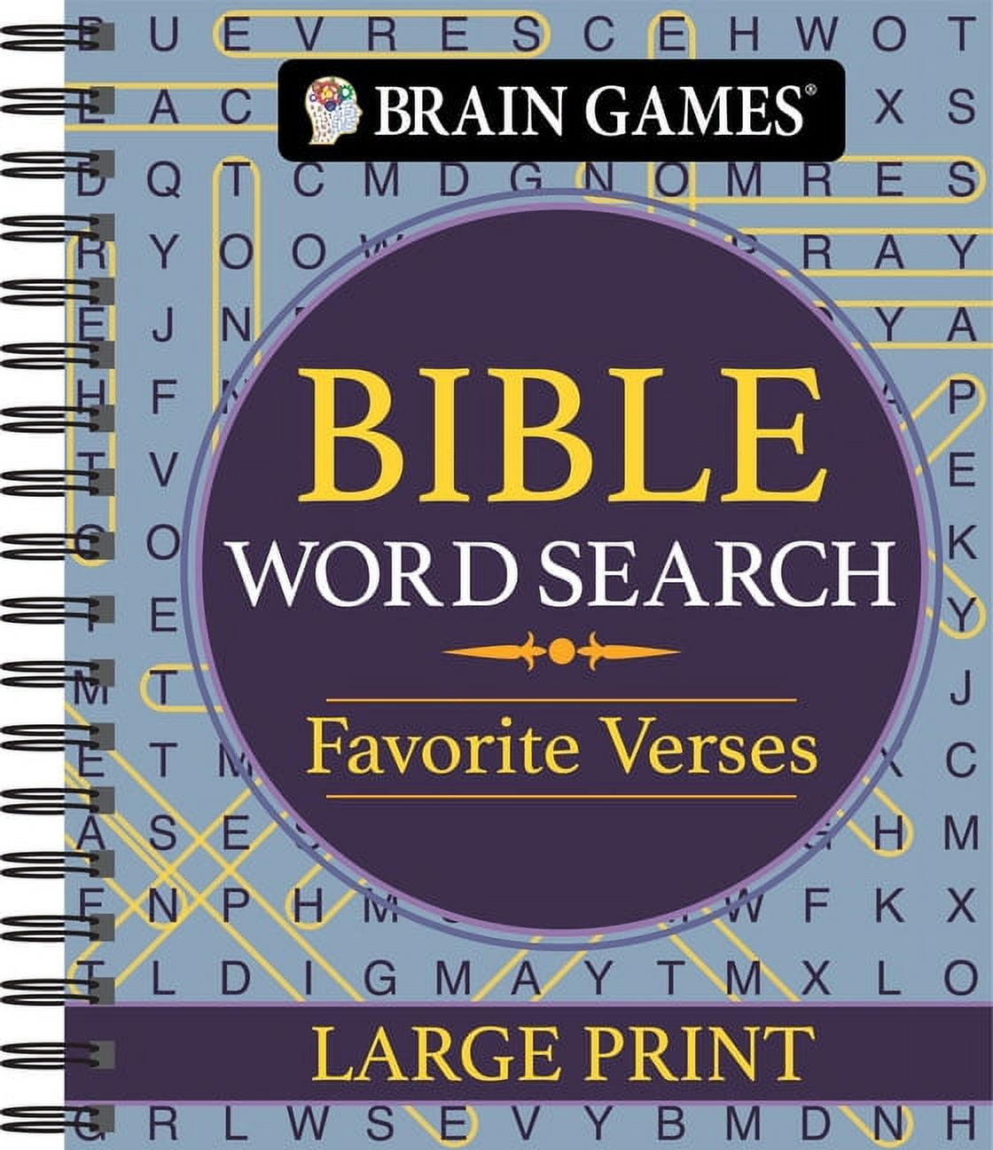 Brain Games Large Print Brain Games - Bible Word Search: Favorite Verses - Large Print, (Spiral-Bound)