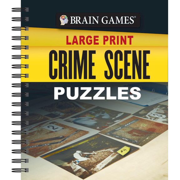 Pre-Owned Brain Games Large Print - Crime Scene Puzzles (Spiral-bound) 1640308369 9781640308367