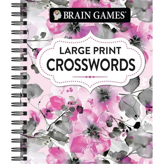 Brain Games Large Print Brain Games - Large Print Crossword (Floral), (Spiral-Bound)