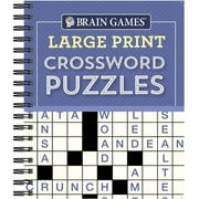 Brain Games Large Print Brain Games - Large Print Crossword Puzzles Purple, Spiral-Bound
