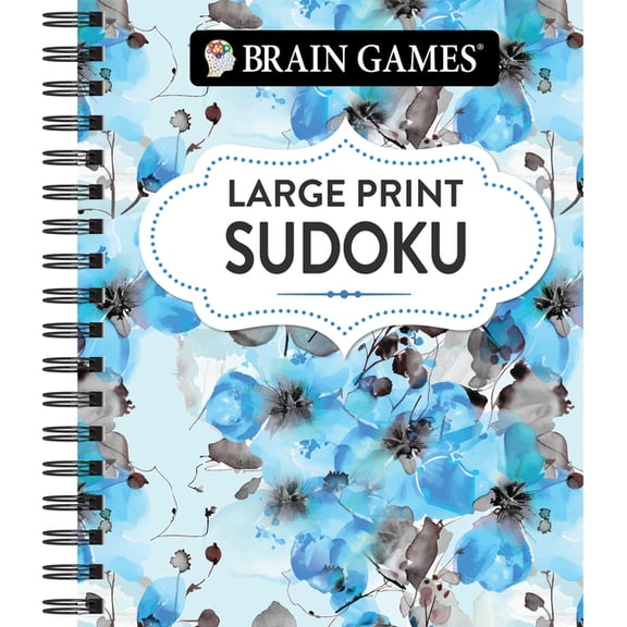 Brain Games Large Print Brain Games - Large Print Sudoku (Floral), (Spiral-Bound)