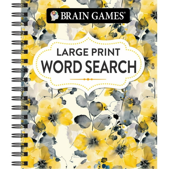 Brain Games - Large Print Word Search (Floral) (Spiral-Bound)